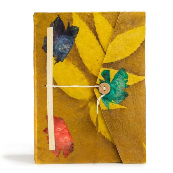 Lokta Notebook – Large, Bold Floral, Olive