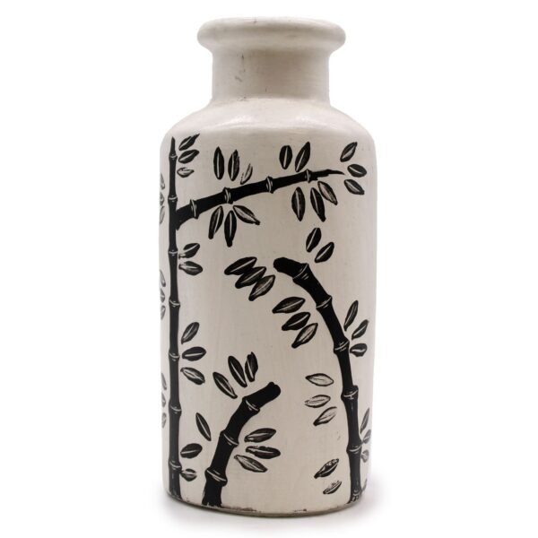 Terracotta Vase – Bamboo Motif, Straight, Natural