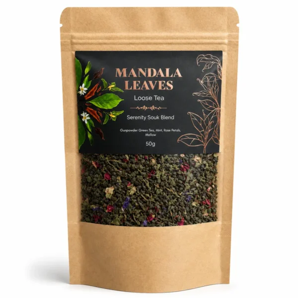 Gunpowder Green Tea with Mint & Rose – 50 g Pouch