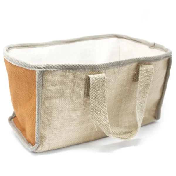 Jute & Cotton Shopping Basket – Turmeric, Large