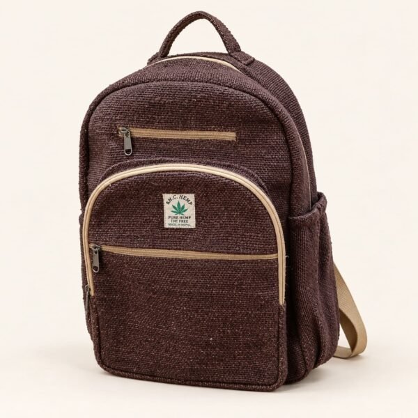 Plum brown hemp backpack