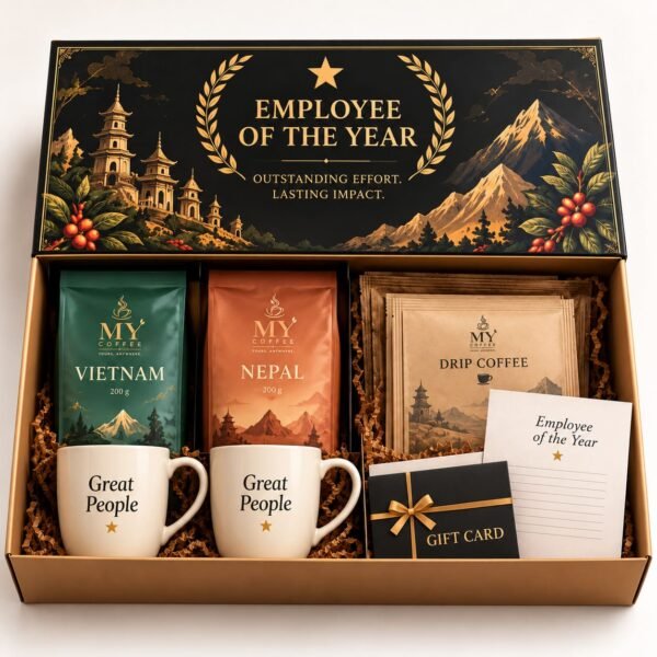 MY COFFEE employee of the year coffee gift box, design preview